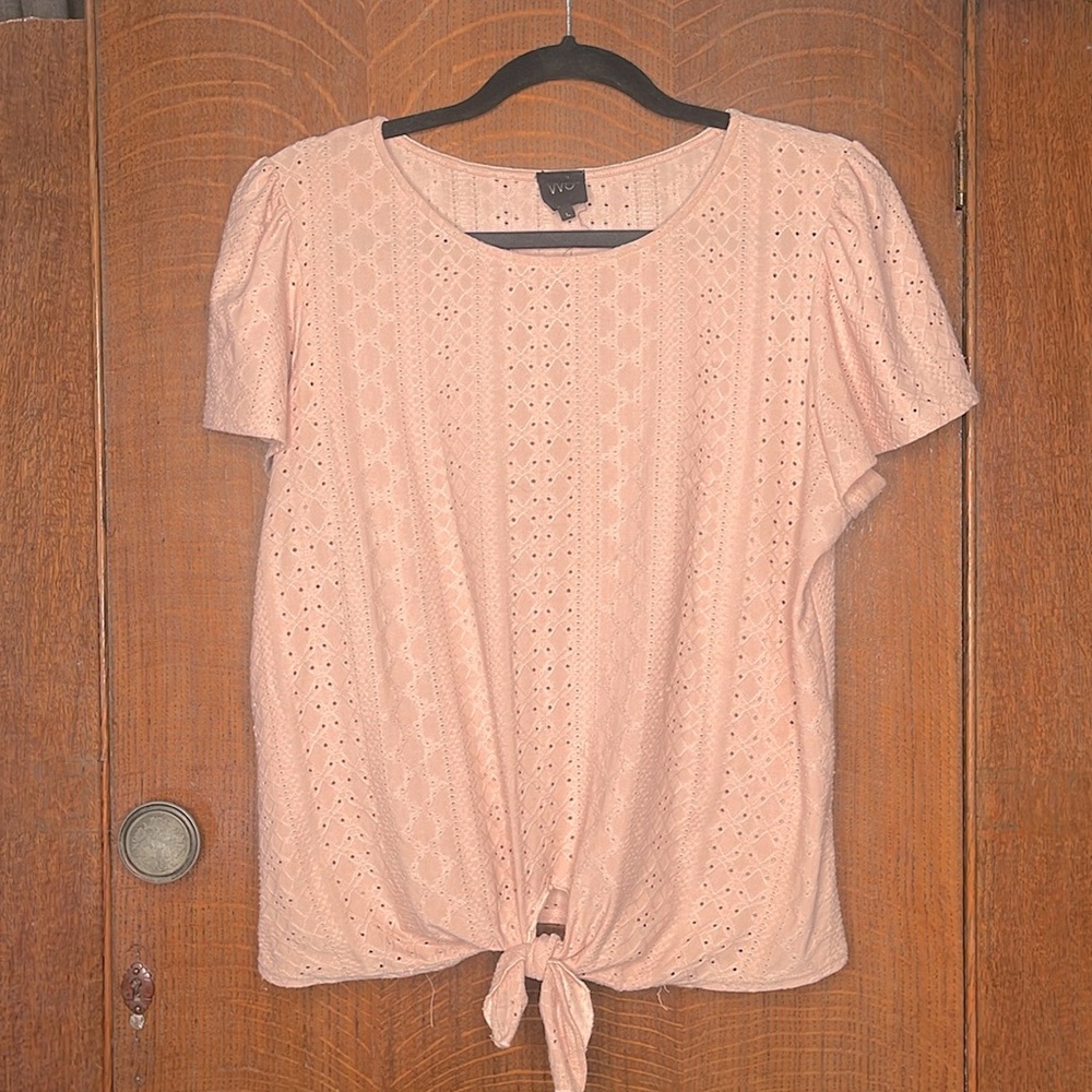 Light pink eyelet blouse